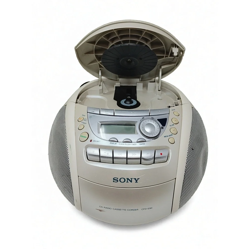Sony CFD-E90 Boombox CD Player AM FM Radio Cassette Recorder Mega Bass Audio
